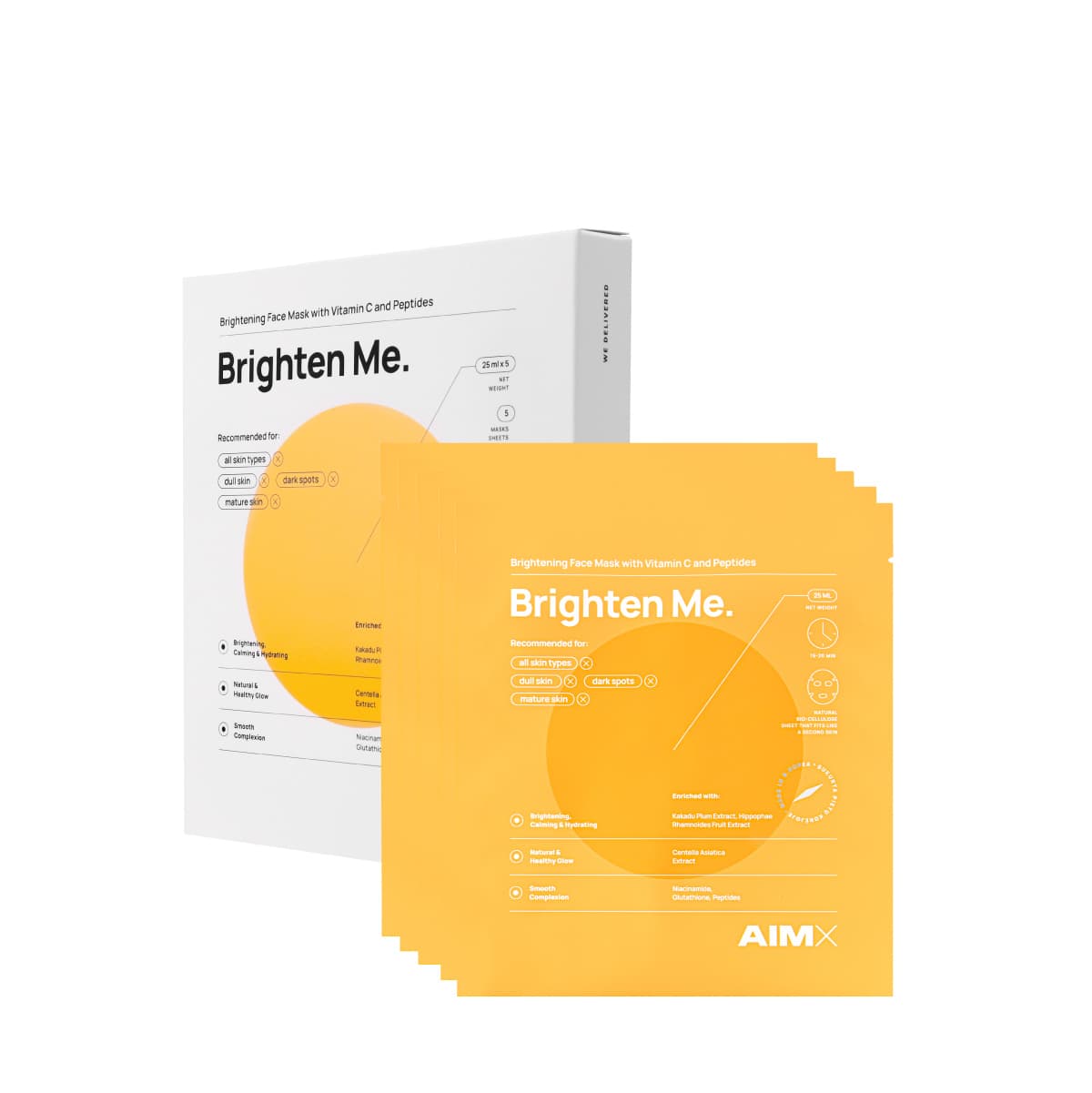 Aimx  BRIGHTEN ME sheet mask with vitamin C - 5 pack