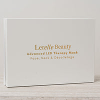 White box with 'Lerelle Beauty' LED Face Mask on a light grey surface.