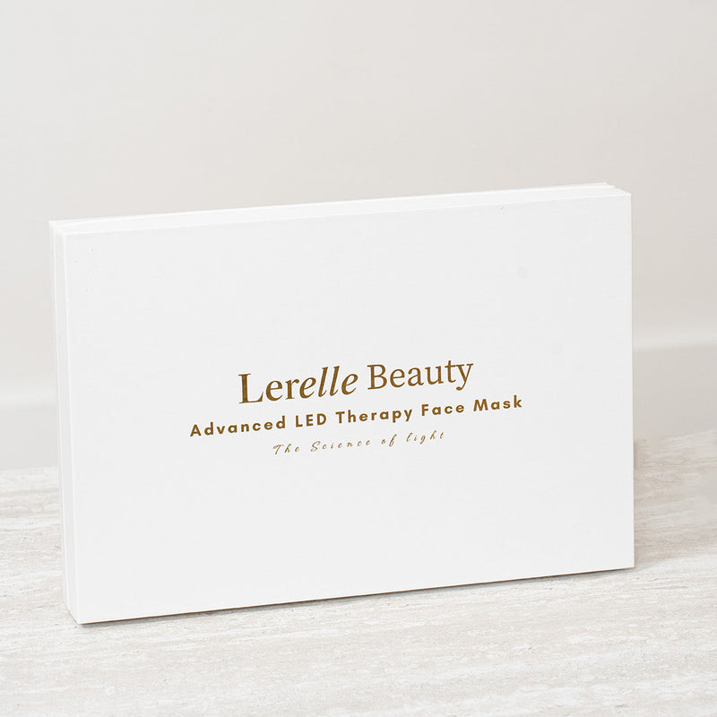 Lerelle Beauty Advanced LED Therapy Face Mask packaging on a light background