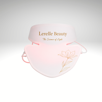 White  LED face mask with 'Lerelle Beauty' branding on a light gray background