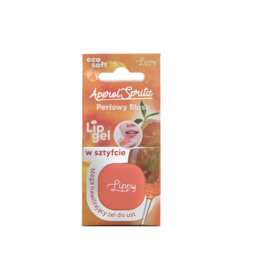 Lip balm packaging with branding on a white background