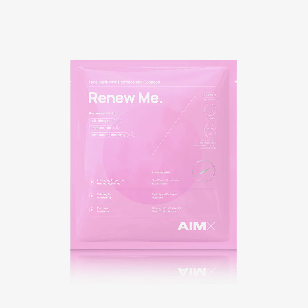 Aimx RENEW ME sheet mask with peptides and collagen - 5 pack